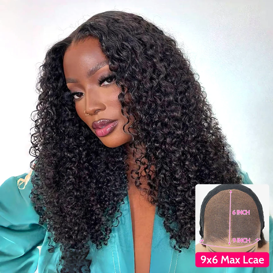 Kinky Curly Lace Front Wig Wear And Go Pre Bleached Knots 6x9 Curly Glueless Wig Human Hair Pre Cut PrePlucked ISEE Hair Wig
Kinky Curly Lace Front Wig Wear And Go Pre Bleached Knots 6x9 Curly Glueless Wig Human Hair Pre Cut PrePlucked ISEE Hair Wig