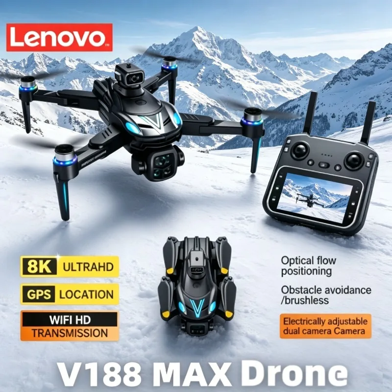 Brush Avoiding Obstacle, Lenovo V188MAX with Screen Remote Control Folding Drone GPS 8K Drone Professional Camera Aerial FPV.
Brush Avoiding Obstacle, Lenovo V188MAX with Screen Remote Control Folding Drone GPS 8K Drone Professional Camera Aerial FPV.