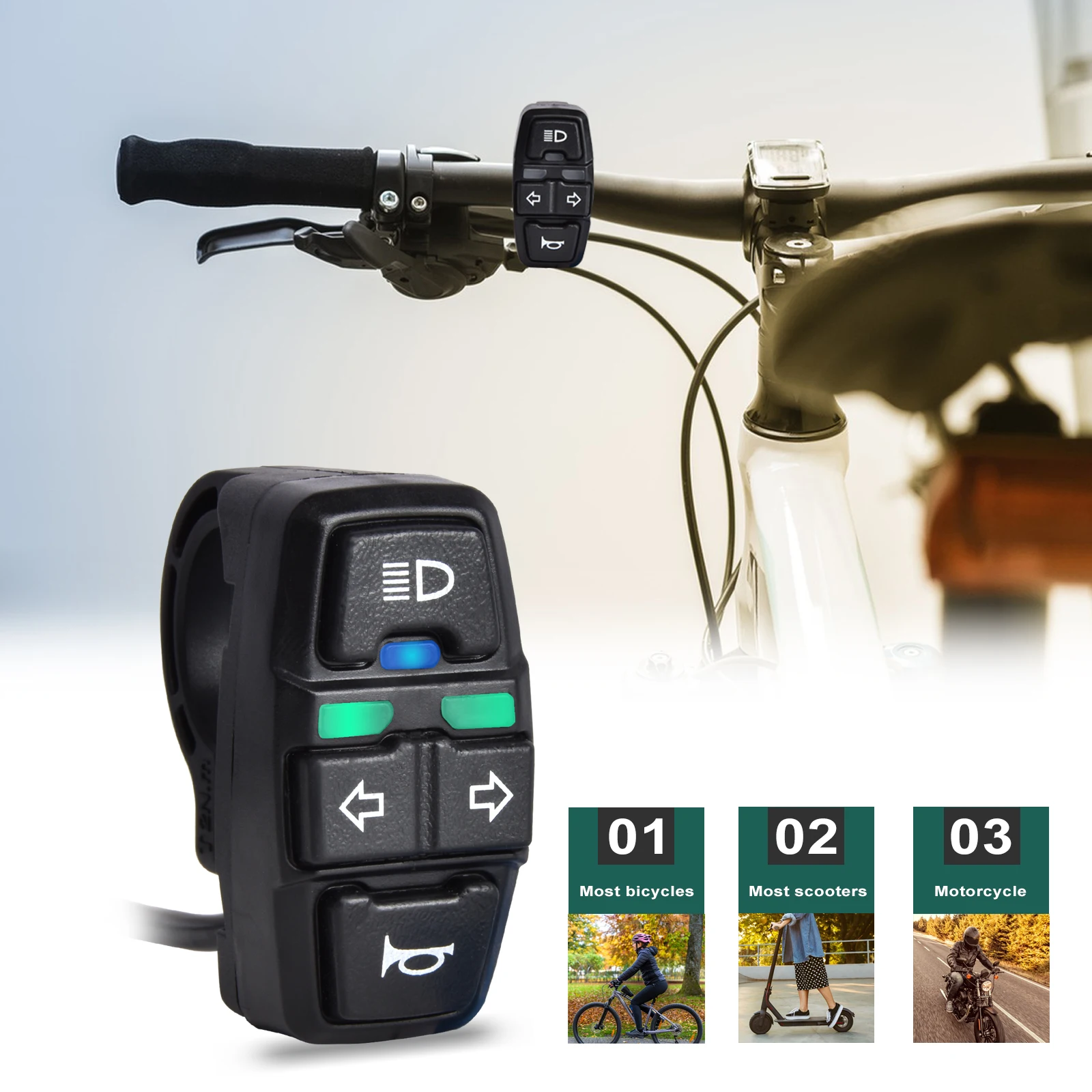 3 в 1 переключатель для электрического велосипеда, скутера, фара, указатель поворота, звуковой сигнал, 36 В/48 В, переключатель включения/выключения, водонепроницаемый для электронного велосипеда
3 в 1 переключатель для электрического велосипеда, скутера, фара, указатель поворота, звуковой сигнал, 36 В/48 В, переключатель включения/выключения, водонепроницаемый для электронного велосипеда