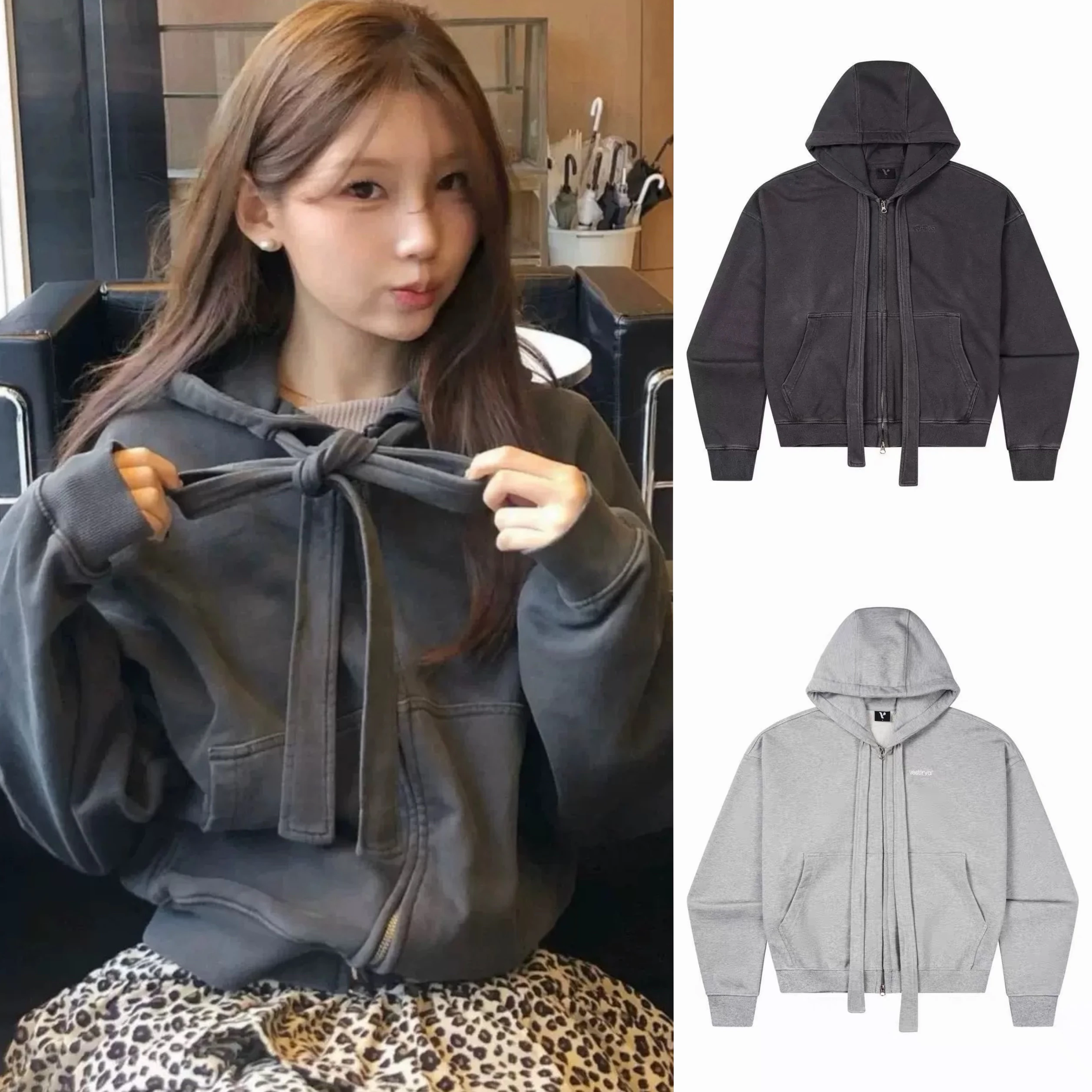 Loose Women's Hoodie Jacket with Knot Casual Style Zipper Closure Cotton Inner Sleeve Long Zipper Design
Loose Women's Hoodie Jacket with Knot Casual Style Zipper Closure Cotton Inner Sleeve Long Zipper Design