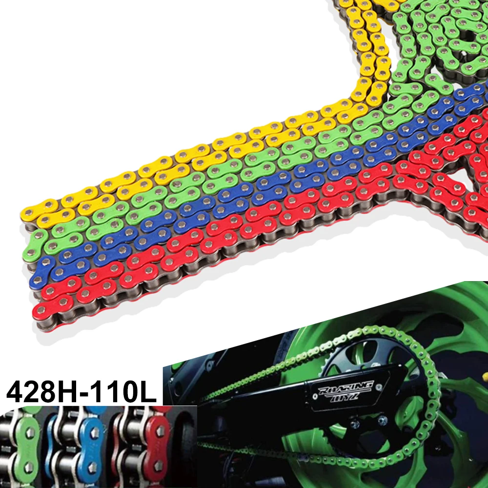 Colorful Racing Motorcycle Chain 428H-110L Universal Fit for Scooter Pit Bike Dirt Bike Monkey Quad ATV Motocross - 110 Links
Colorful Racing Motorcycle Chain 428H-110L Universal Fit for Scooter Pit Bike Dirt Bike Monkey Quad ATV Motocross - 110 Links