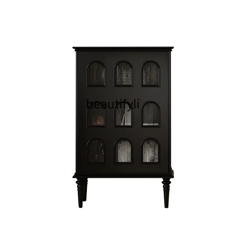 Retro Style Display Cabinet Entrance Cabinet Solid Wood Sideboard Living Room Single Door Movable Side Cabinet
Retro Style Display Cabinet Entrance Cabinet Solid Wood Sideboard Living Room Single Door Movable Side Cabinet