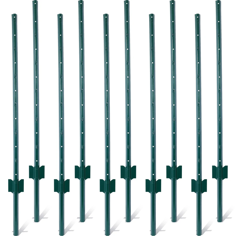 10 Pack 4 Feet Heavy Duty Steel U-Channel Fence Posts, Metal U-Post for Garden Wire Fence & Corner Anchor Support
10 Pack 4 Feet Heavy Duty Steel U-Channel Fence Posts, Metal U-Post for Garden Wire Fence & Corner Anchor Support