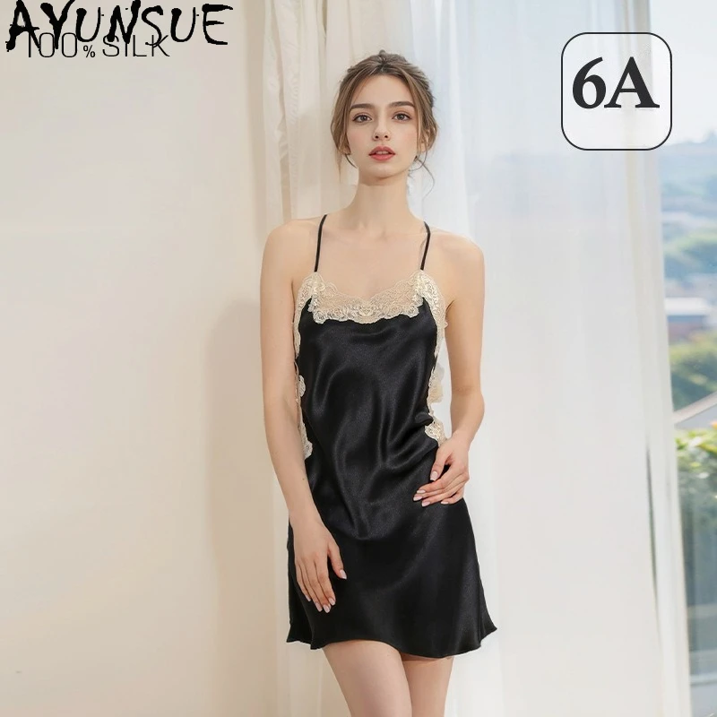 AYUNSUE 16Mm 100% Real Mulberry Silk Pajama Mini Dress Sexy Sleepwear Night Dress for Women 2026 Summer Clothes Woman Пижама
AYUNSUE 16Mm 100% Real Mulberry Silk Pajama Mini Dress Sexy Sleepwear Night Dress for Women 2026 Summer Clothes Woman Пижама