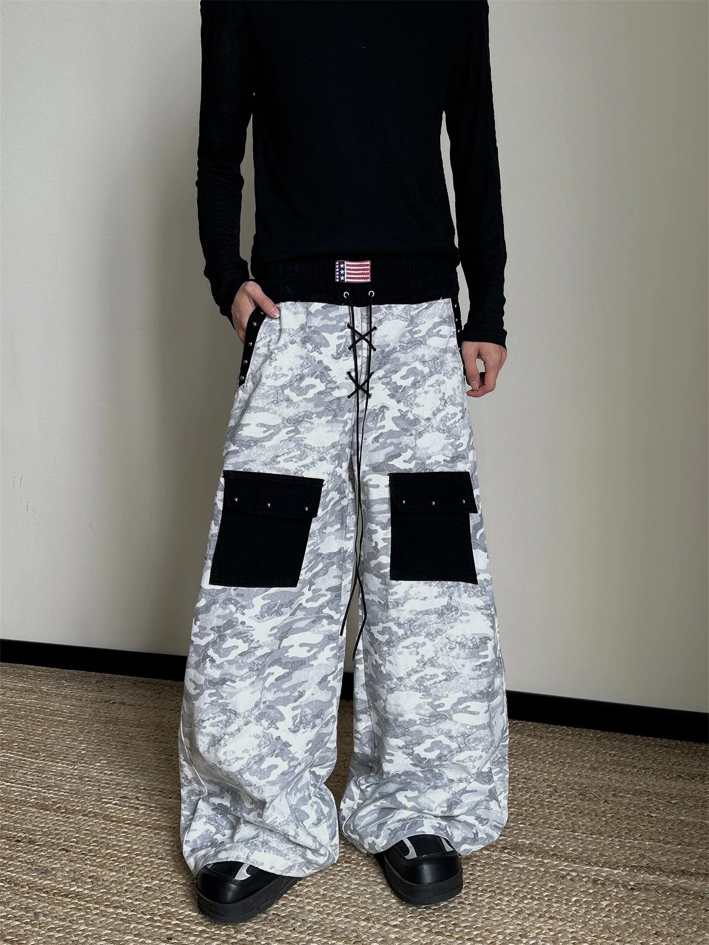 American Retro Camouflage Workwear Jeans Men's Street Hip Hop Washed Drawstring Design Wide Leg Floor-Length Pants
American Retro Camouflage Workwear Jeans Men's Street Hip Hop Washed Drawstring Design Wide Leg Floor-Length Pants