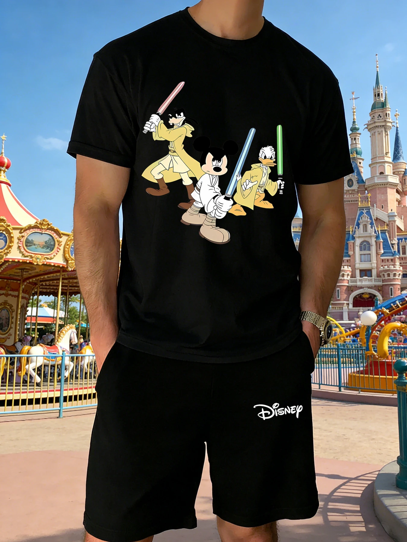 Men's Mickey Print Short-Sleeve T-Shirt and Shorts Set Casual Summer Outfit for Daily Outings and Sports
Men's Mickey Print Short-Sleeve T-Shirt and Shorts Set Casual Summer Outfit for Daily Outings and Sports