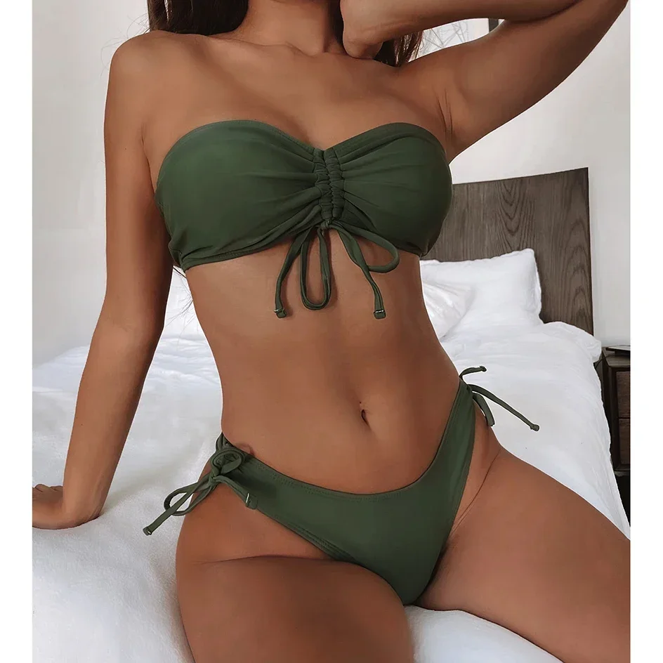 Sexy Bikini 2022 Women`s Swimwear Ruched Butt Bandeau Swimsuit Thong Feminine Bikinis Set 2 Pieces Woman Bathing Suit Beach Wear
Sexy Bikini 2022 Women`s Swimwear Ruched Butt Bandeau Swimsuit Thong Feminine Bikinis Set 2 Pieces Woman Bathing Suit Beach Wear