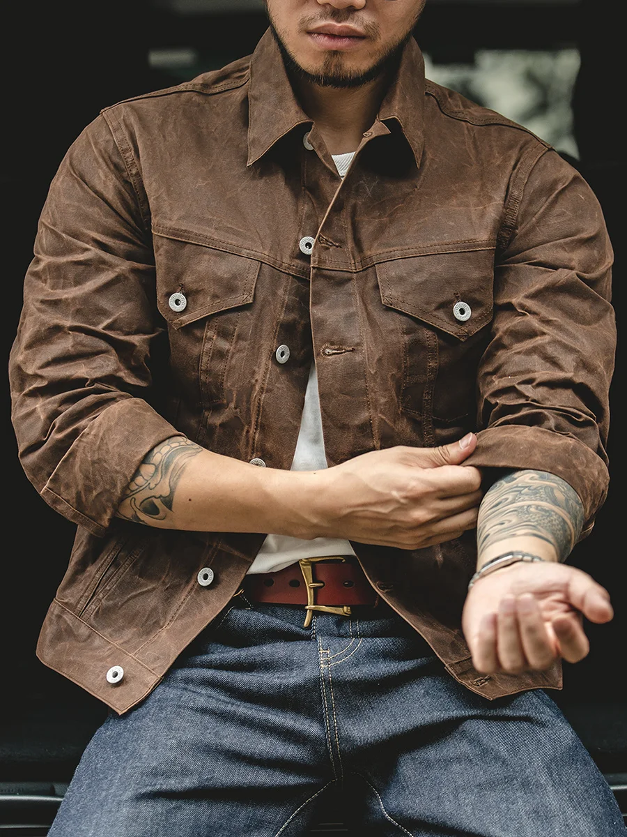 Maden Workwear American Retro Yellowstone Canvas Oil Wax Jaet Youth Faion Autumn Winter Cotton Cloth Long Sve Coat
Maden Workwear American Retro Yellowstone Canvas Oil Wax Jaet Youth Faion Autumn Winter Cotton Cloth Long Sve Coat