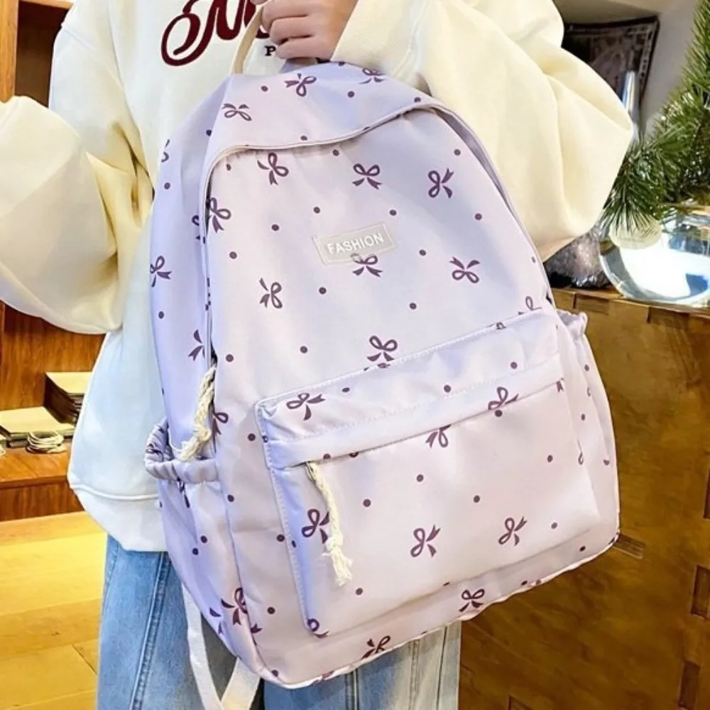 Cute Nylon Student Schoolbag Bookbag Bow Print Women Backpack Large Capacity Travel Bag
Cute Nylon Student Schoolbag Bookbag Bow Print Women Backpack Large Capacity Travel Bag