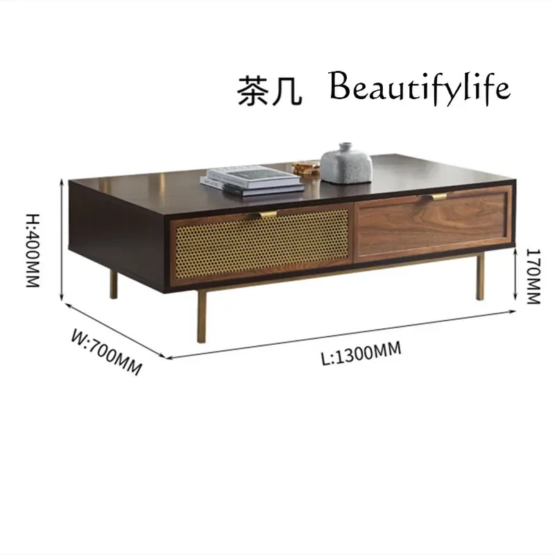 Nordic minimalist walnut TV cabinet coffee table simple modern light luxury
Nordic minimalist walnut TV cabinet coffee table simple modern light luxury