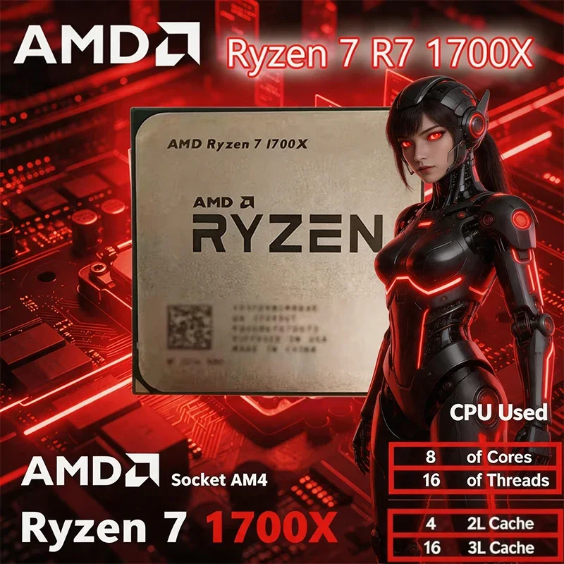 AMD Ryzen 7 1700X CPU R7 1700X 3.4GHZ--3.8GHZ 8-core 16-threads L3=16M Socket AM4 CPU Processor Gaming CPU Loose Pie
AMD Ryzen 7 1700X CPU R7 1700X 3.4GHZ--3.8GHZ 8-core 16-threads L3=16M Socket AM4 CPU Processor Gaming CPU Loose Pie