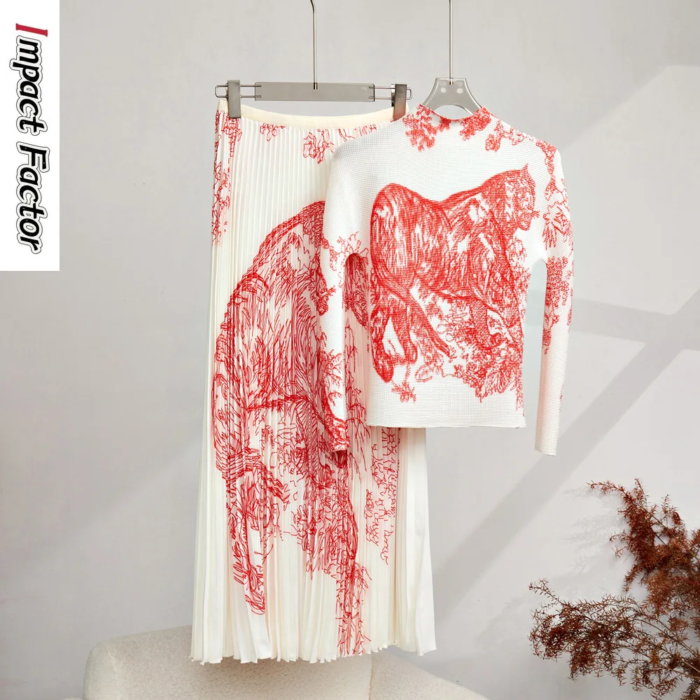 Autumn New Personalized Foreign Style T-shirt Top Women's Long Half Skirt Fashion Casual Set Women's Two Piece Set
Autumn New Personalized Foreign Style T-shirt Top Women's Long Half Skirt Fashion Casual Set Women's Two Piece Set