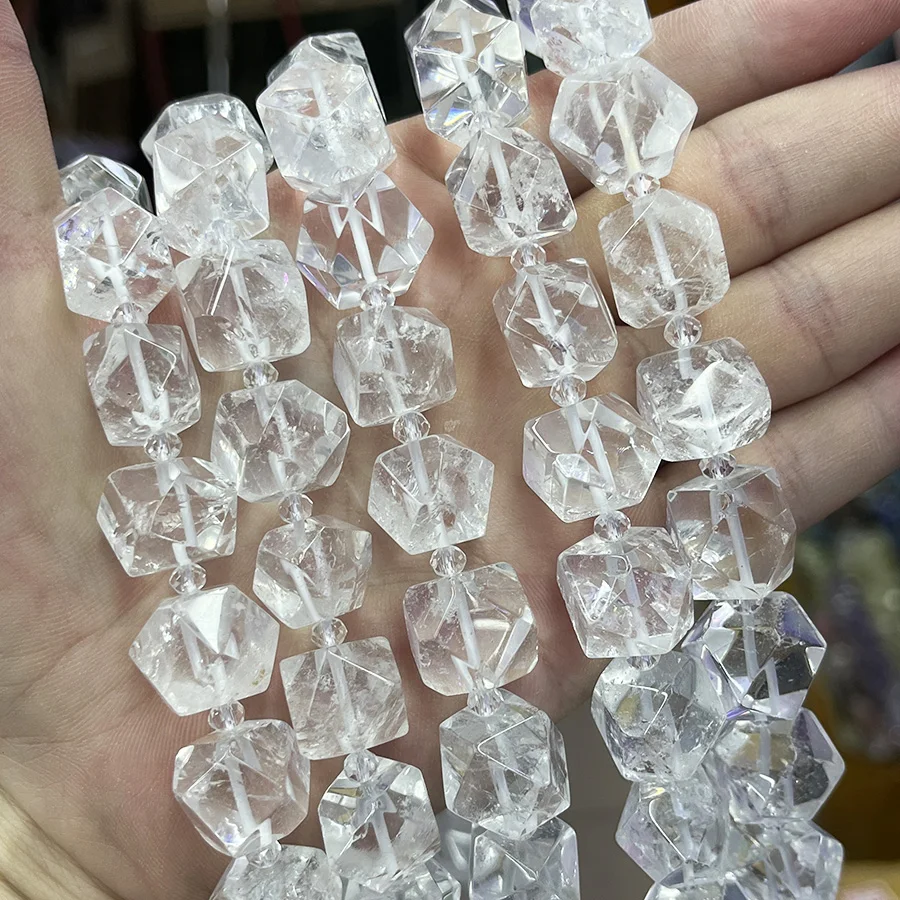 Natural White Crystal Sugar Cube Handmade Lrregula Beads Faceted Loose Spacer For Jewelry Making DIY Necklace Bracelet 15'' 15mm
Natural White Crystal Sugar Cube Handmade Lrregula Beads Faceted Loose Spacer For Jewelry Making DIY Necklace Bracelet 15'' 15mm