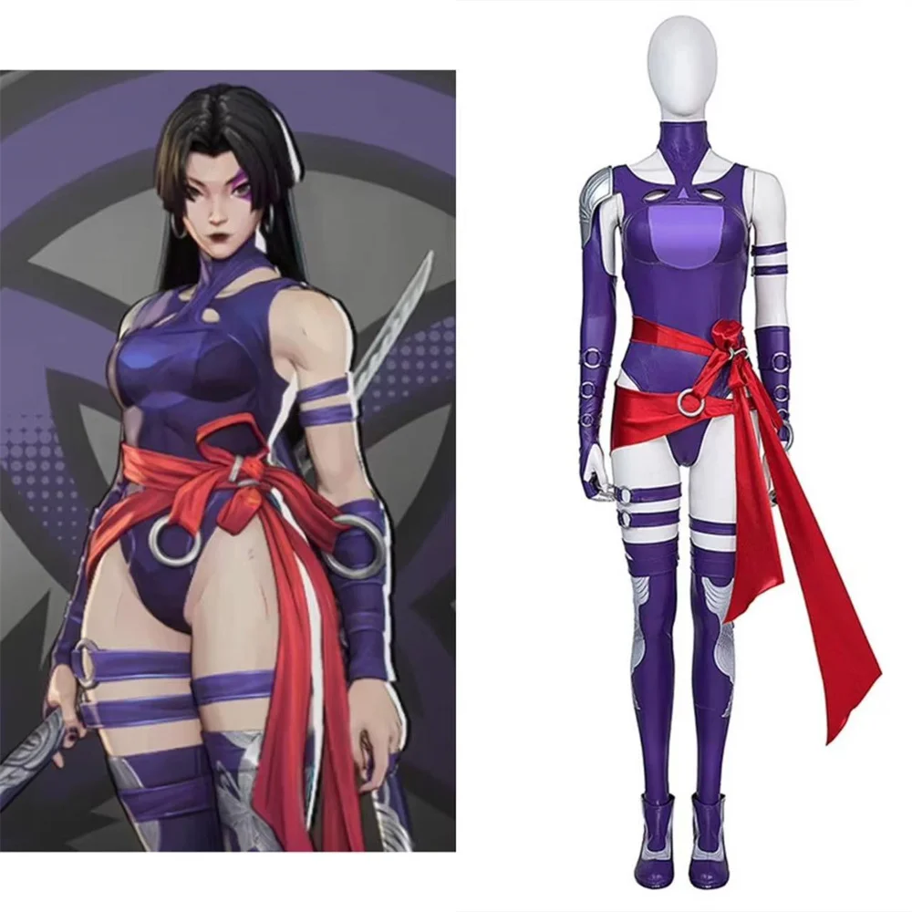 Psylocke Cosplay Costume Sexy Purple Bodysuit with Accessories for Women Halloween Carnival Party Outfit
Psylocke Cosplay Costume Sexy Purple Bodysuit with Accessories for Women Halloween Carnival Party Outfit
