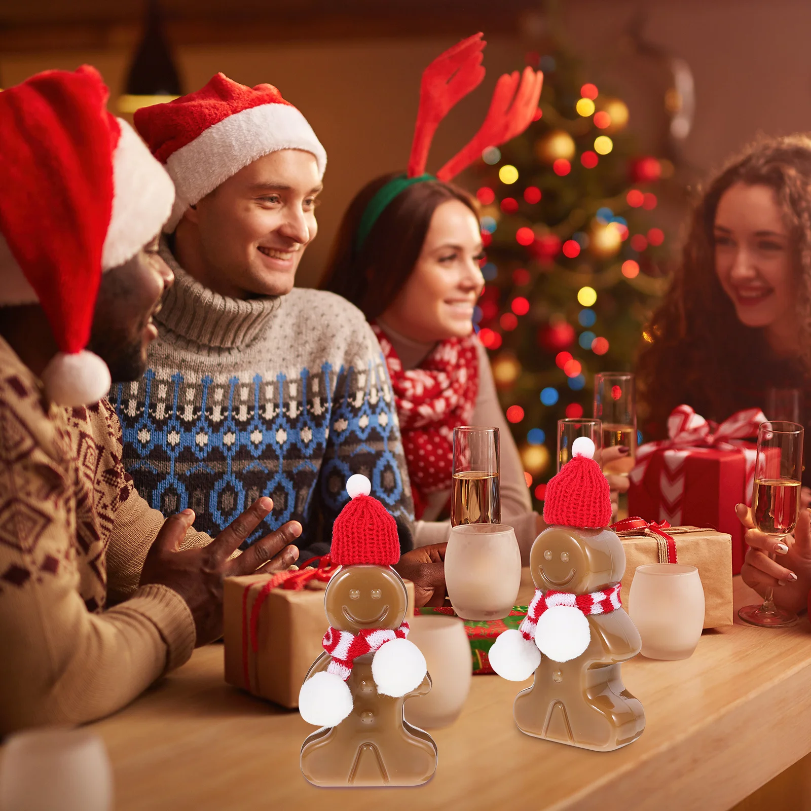 1 Set Of Christmas Gingerbread Juice Bottles With Hats Scarves Empty Beverage Containers For Holiday Party Portable Plastic
1 Set Of Christmas Gingerbread Juice Bottles With Hats Scarves Empty Beverage Containers For Holiday Party Portable Plastic