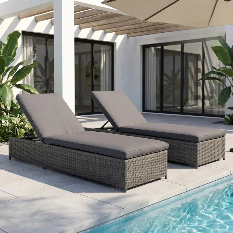 Outdoor aluminum + PE rattan portable folding lounge chair with cushion for poolside and patio
Outdoor aluminum + PE rattan portable folding lounge chair with cushion for poolside and patio