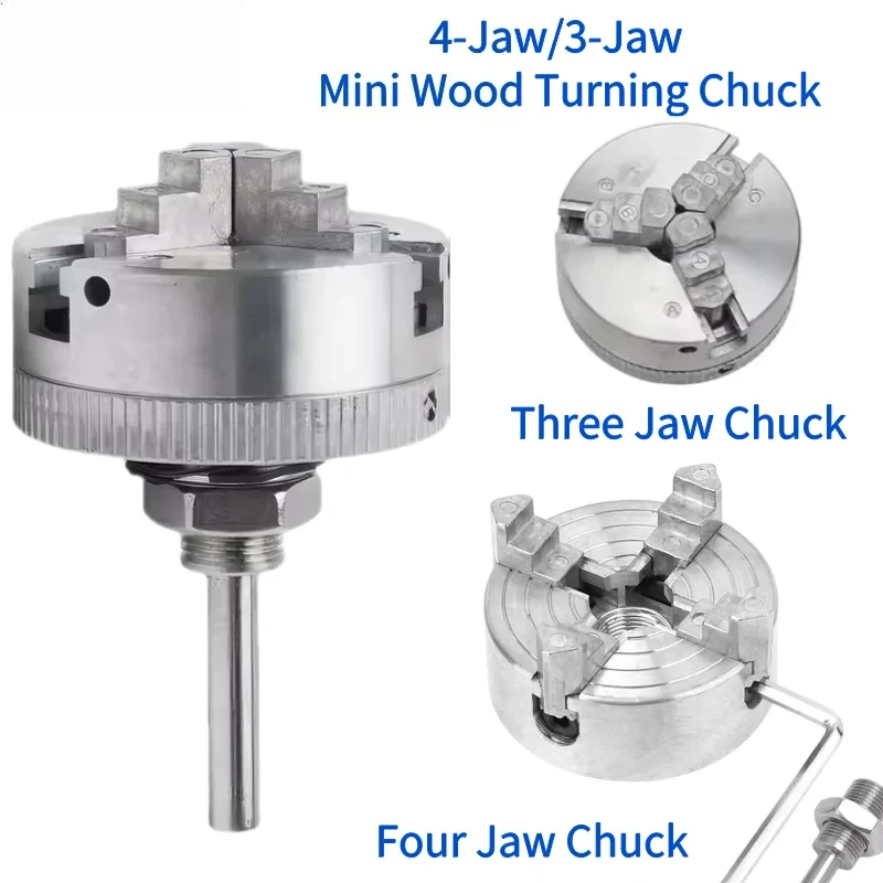 Mini Zinc Alloy 3-Jaw 4-Jaw Chuck Self Centering Woodworking Turning Chuck Optional Clamp Accessory for Mini Metal Lathe
Mini Zinc Alloy 3-Jaw 4-Jaw Chuck Self Centering Woodworking Turning Chuck Optional Clamp Accessory for Mini Metal Lathe