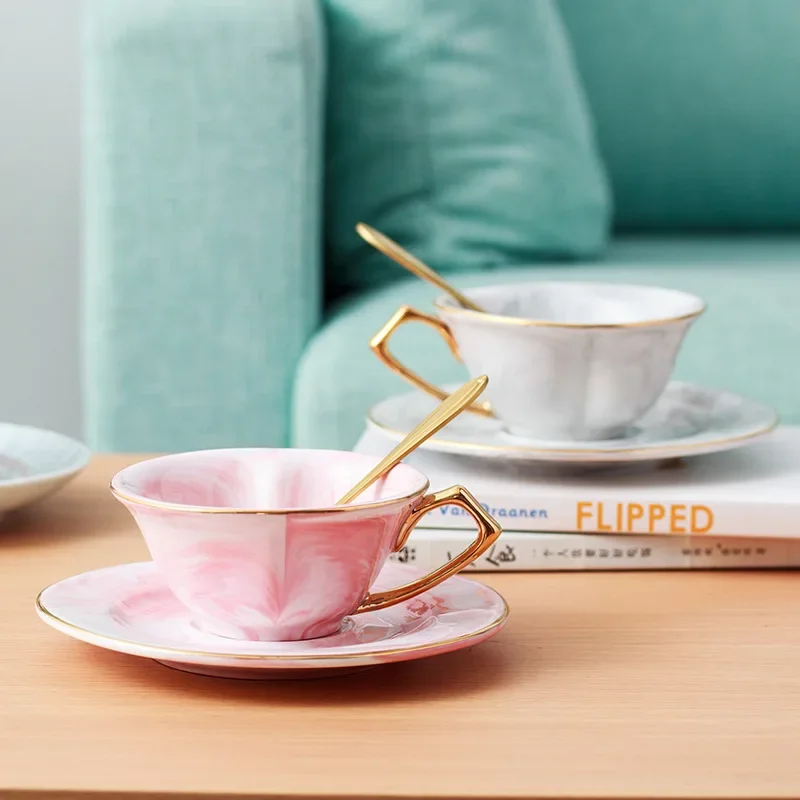 Nordic Minimalist Marbling Ceramic Coffee Cup Saucer Set Heart-shaped Lovers English Afternoon Tea Black
Nordic Minimalist Marbling Ceramic Coffee Cup Saucer Set Heart-shaped Lovers English Afternoon Tea Black