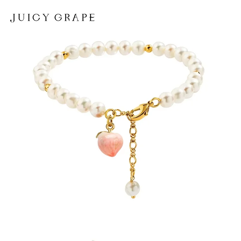 JUICY GRAPE Water Peach and Pearl Bracelets Adjustable Handcrafted Enamel Bracelets Fashionable Trendy Jewelry Gift for Women
JUICY GRAPE Water Peach and Pearl Bracelets Adjustable Handcrafted Enamel Bracelets Fashionable Trendy Jewelry Gift for Women