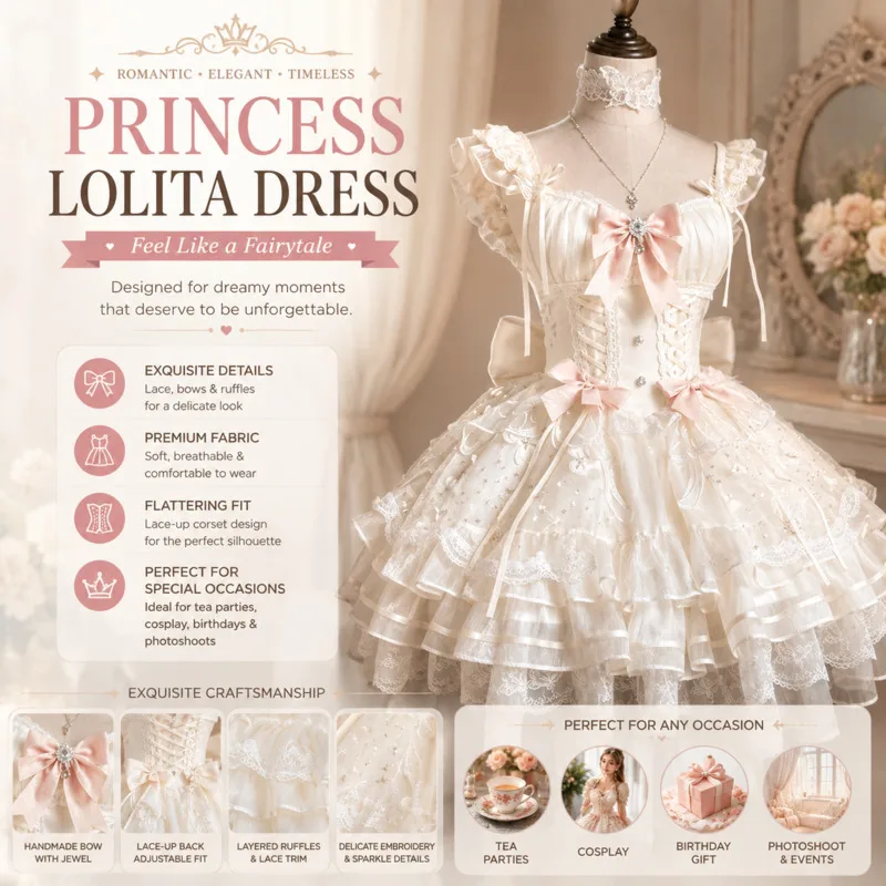 JSK Mini Dresses Elegant Sweet Lolita Coquette Balletcore White Lace Puffy Bowknot Ruffled Tiered For Summer Birthday Tea Party
JSK Mini Dresses Elegant Sweet Lolita Coquette Balletcore White Lace Puffy Bowknot Ruffled Tiered For Summer Birthday Tea Party