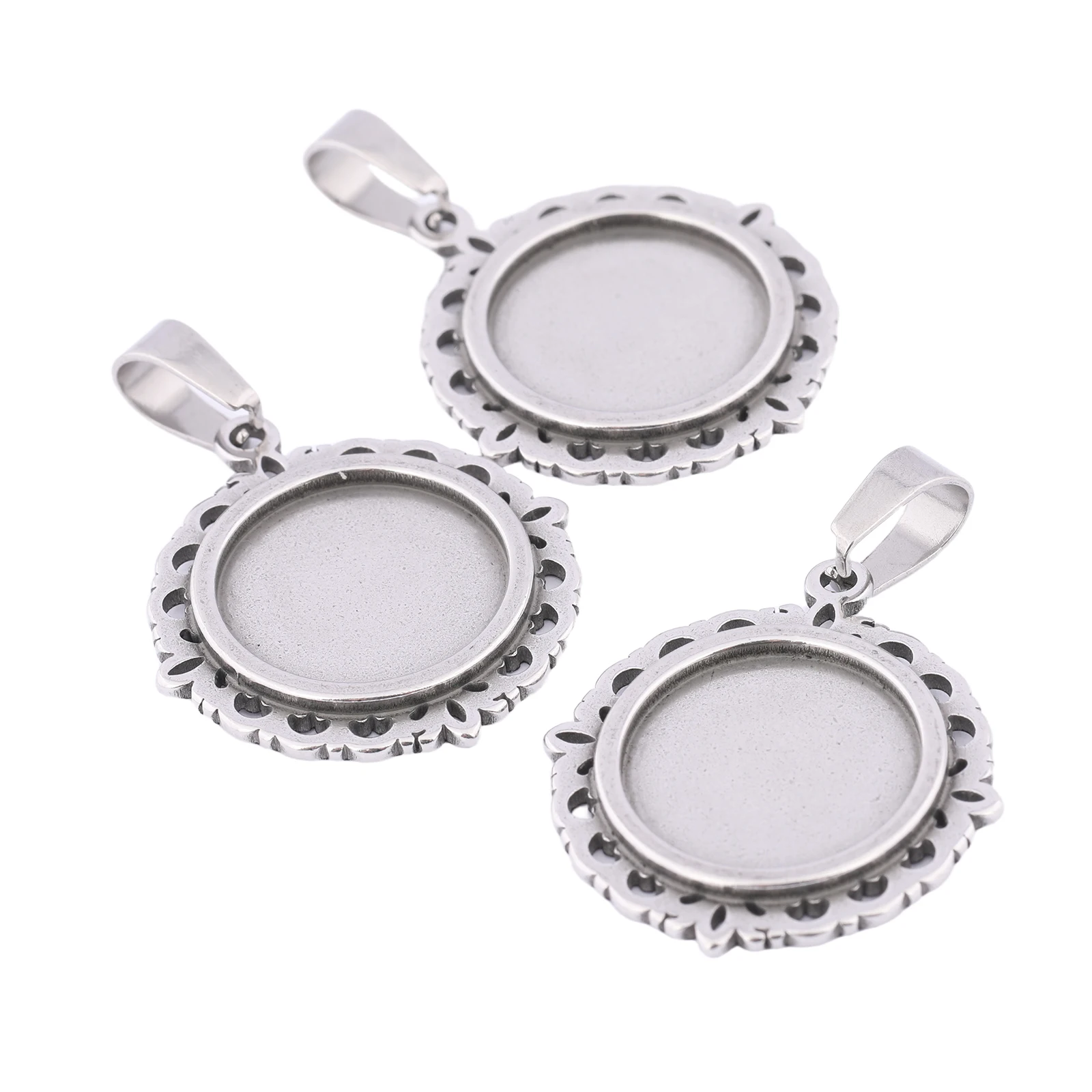 5pcs Stainless Steel Fit 15mm Round Flower Cabochon Base Settings Diy Bezel Pendant Tray Blanks For Necklace Jewelry Making
5pcs Stainless Steel Fit 15mm Round Flower Cabochon Base Settings Diy Bezel Pendant Tray Blanks For Necklace Jewelry Making