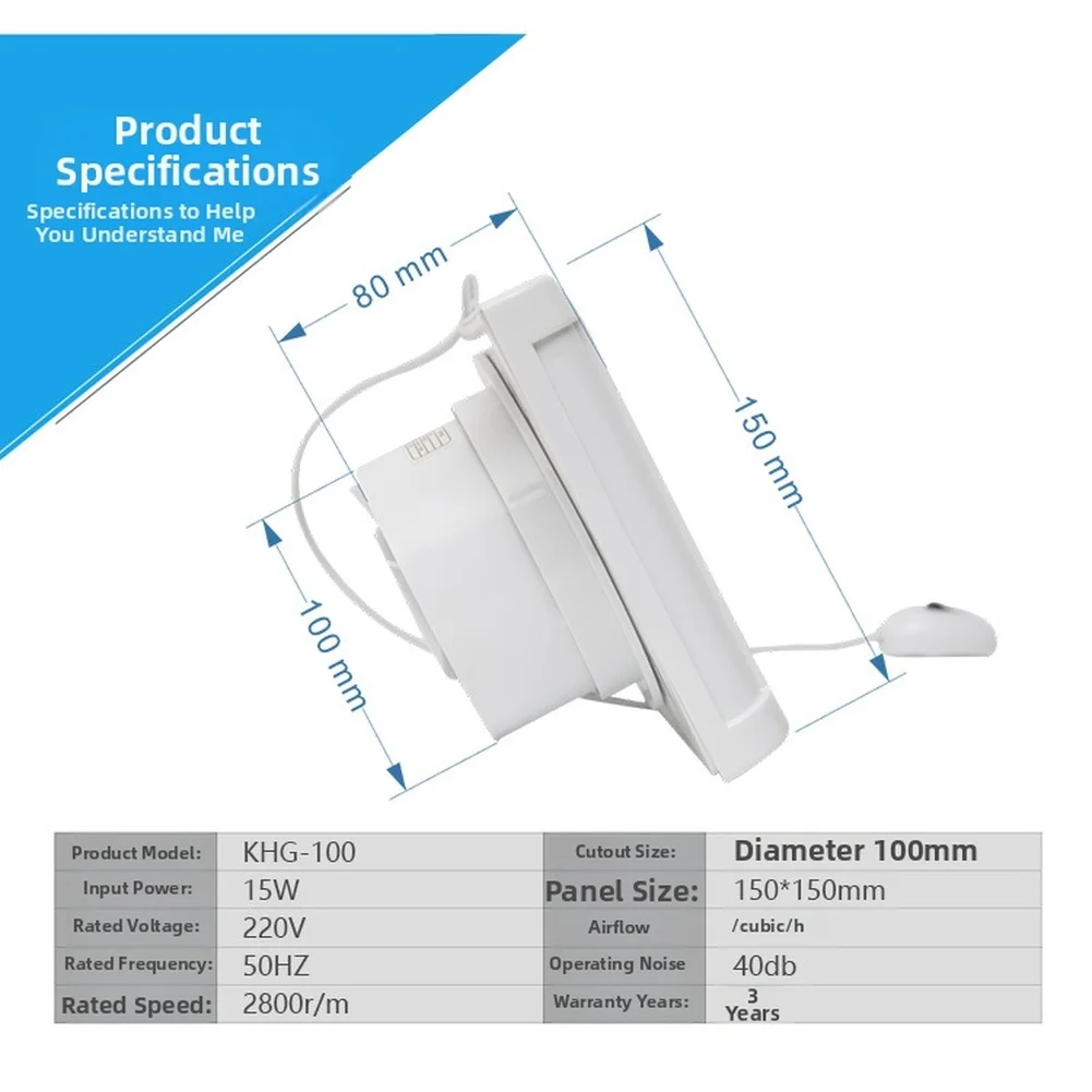 4 Inch 100mm Waterproof Exhaust Fan for Bathroom Ventilation Wall Mounted Silent 40dB Ventilation Fan for Humid Areas
4 Inch 100mm Waterproof Exhaust Fan for Bathroom Ventilation Wall Mounted Silent 40dB Ventilation Fan for Humid Areas