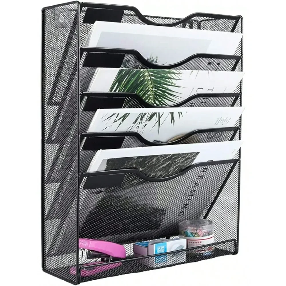 Wall File Holder 5 Tier Vertical Hanging File Organizer Wall Mount Paper Folder Rack With Bottom Flat Tray Office And Home,Blac
Wall File Holder 5 Tier Vertical Hanging File Organizer Wall Mount Paper Folder Rack With Bottom Flat Tray Office And Home,Blac