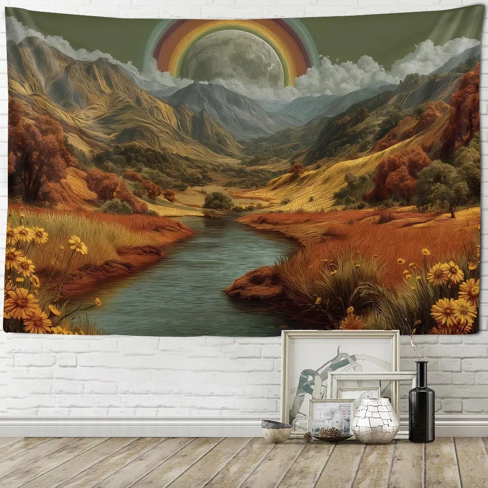 Vintage Sunrise Landscape Tapestry Rainbow Coconut Tree Wall Blanket Party Background Poster Aesthetic Hippie Decoration
Vintage Sunrise Landscape Tapestry Rainbow Coconut Tree Wall Blanket Party Background Poster Aesthetic Hippie Decoration
