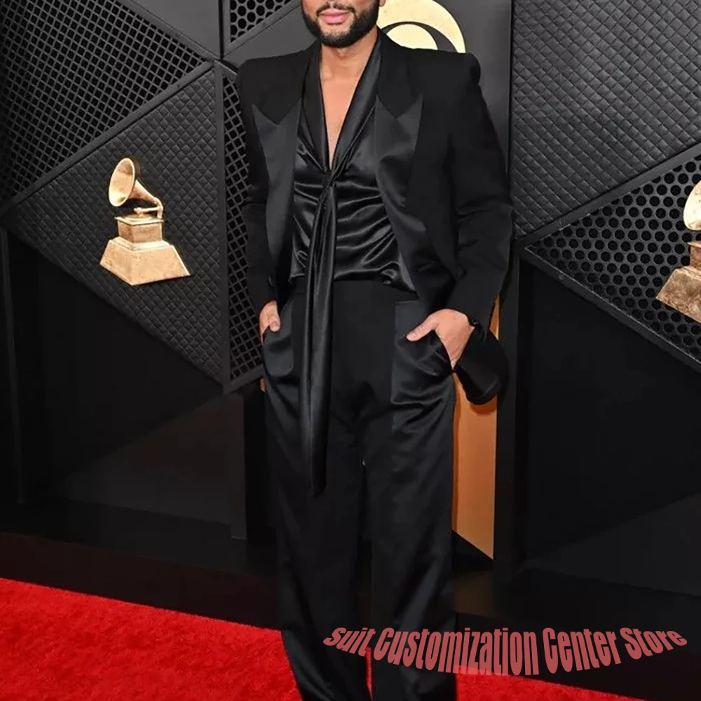 Elegant Men's Black Satin Peaked Lapel Tuxedo Suit 2Piece(Jacket+Pants) Set Luxurious Evening Party Outfit Wedding Guest Costume
Elegant Men's Black Satin Peaked Lapel Tuxedo Suit 2Piece(Jacket+Pants) Set Luxurious Evening Party Outfit Wedding Guest Costume