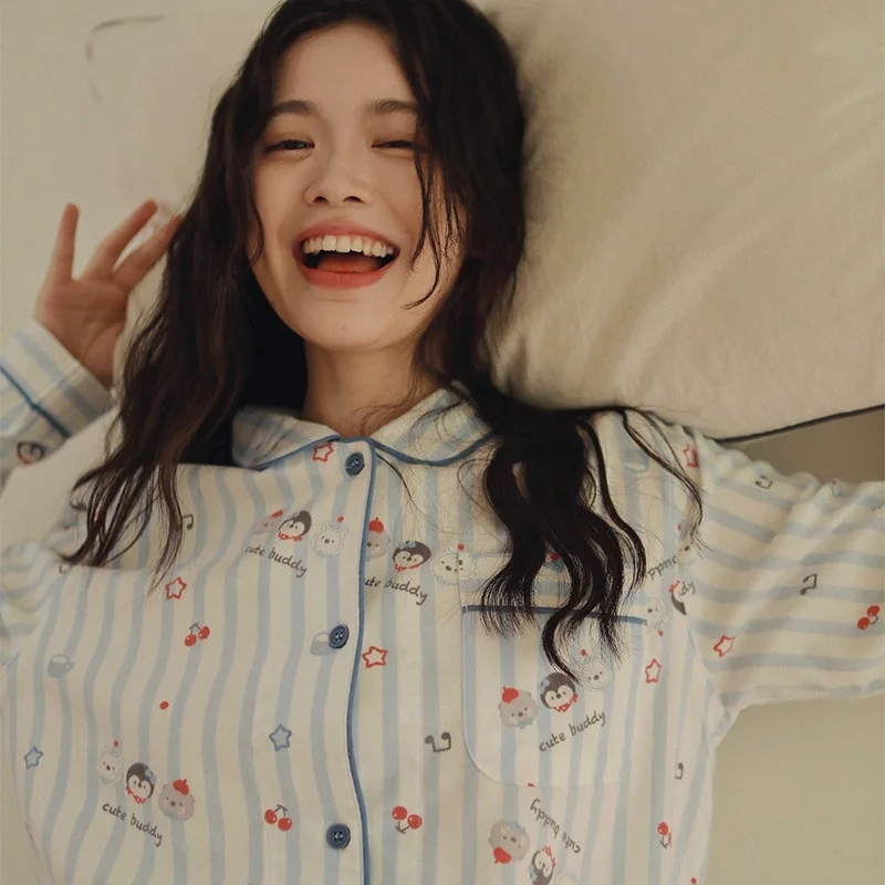 Cotton Pajamas Women's Long Sve Spwear Winter Home Clothes Set Soft Pure Cotton Floing Cartoon Cute Sle
Cotton Pajamas Women's Long Sve Spwear Winter Home Clothes Set Soft Pure Cotton Floing Cartoon Cute Sle