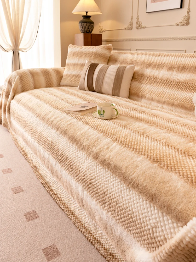 New 2025 Rabbit Fur Velvet Sofa Cover Full Cover Anti-Slip Proof Cream Style Warmth Storage Home Decorative Cloth
New 2025 Rabbit Fur Velvet Sofa Cover Full Cover Anti-Slip Proof Cream Style Warmth Storage Home Decorative Cloth