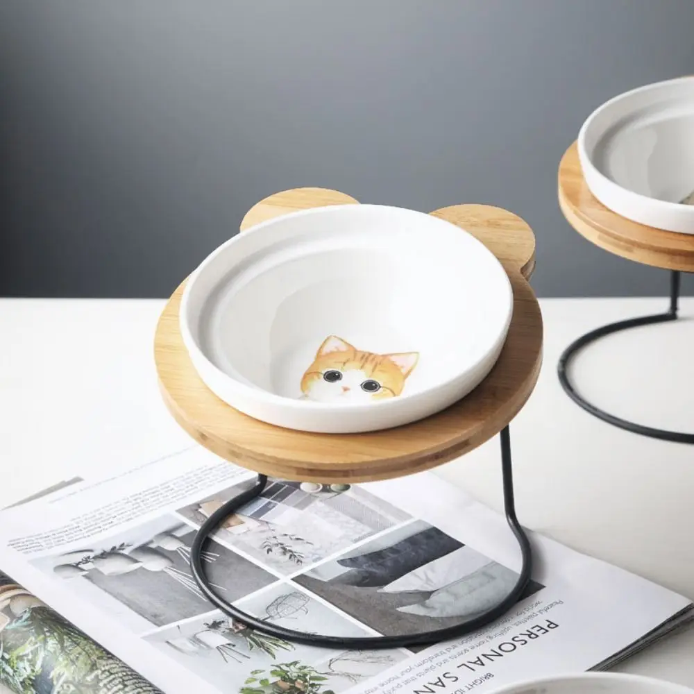 With Wooden Stand Ceramic Cats Bowl Single Bowl Anti Vomiting Elevated Pet Feeder Easy To Clean Anti Slip Cat Feeding Station
With Wooden Stand Ceramic Cats Bowl Single Bowl Anti Vomiting Elevated Pet Feeder Easy To Clean Anti Slip Cat Feeding Station