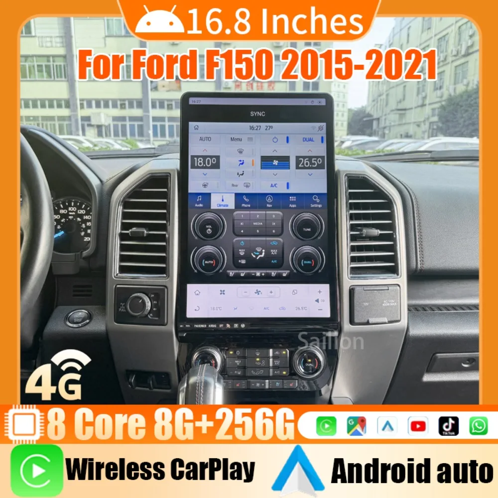 16.8" Android13 8+128GB For Ford F150 2015-2021 Car Radio Supports Original Car system Tesla Style Stereo Player Carplay Screen
16.8" Android13 8+128GB For Ford F150 2015-2021 Car Radio Supports Original Car system Tesla Style Stereo Player Carplay Screen