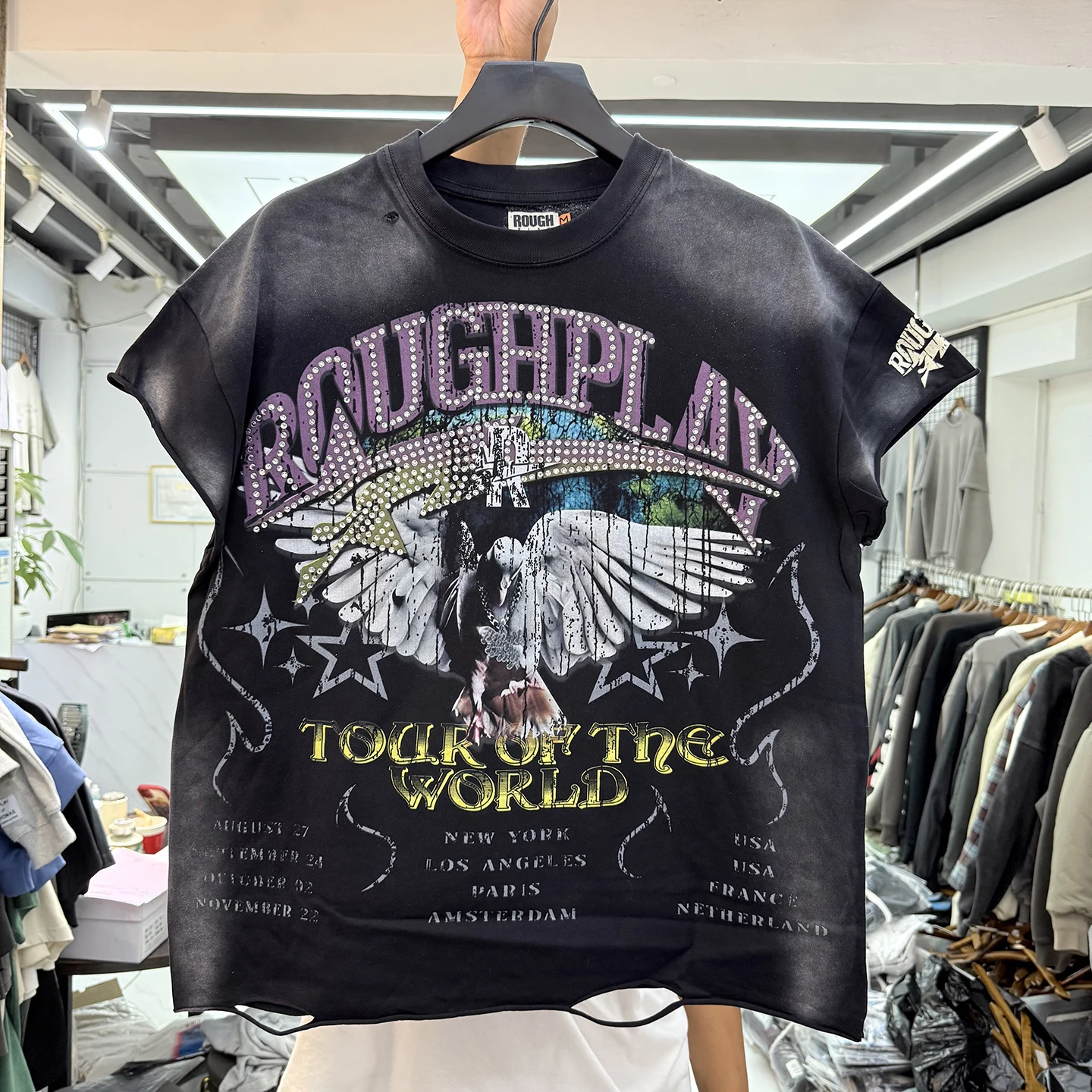 Retro Distressed American Peace Letter Print Short Sleeve Men's T-shirt Casual Rolled Loose Fit round Neck Tee
Retro Distressed American Peace Letter Print Short Sleeve Men's T-shirt Casual Rolled Loose Fit round Neck Tee