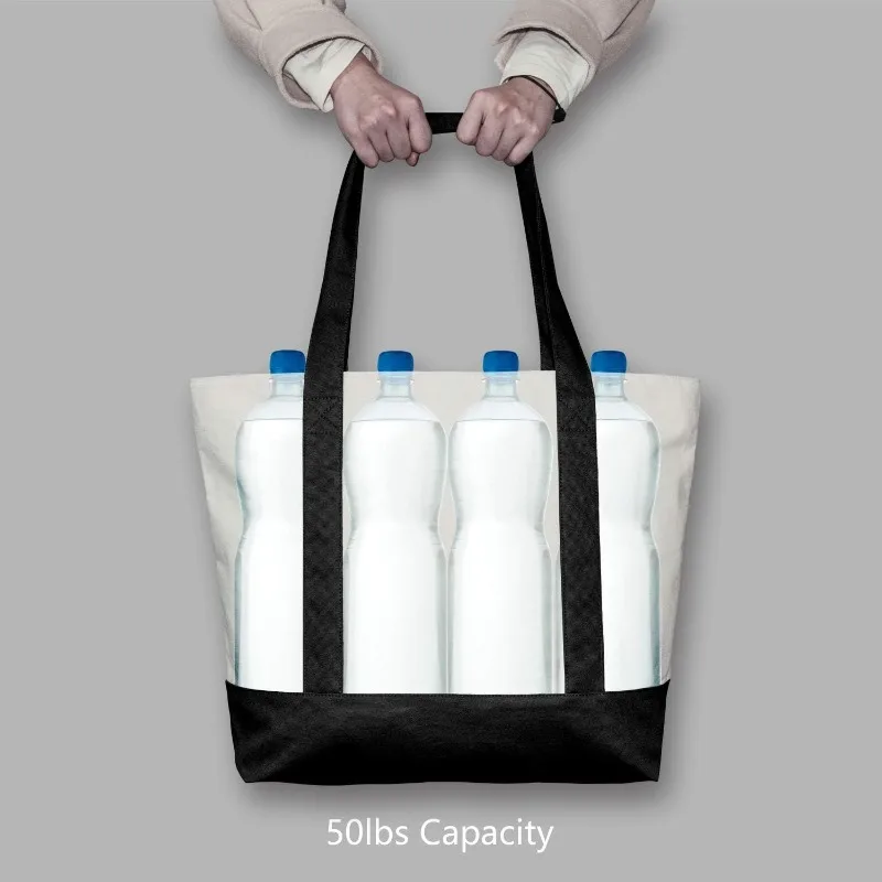 30-Pack Canvas Tote Bags With An External Pocket, Reusable Grocery Shopping Bags, Top Zipper Closure, Daily Essentials
30-Pack Canvas Tote Bags With An External Pocket, Reusable Grocery Shopping Bags, Top Zipper Closure, Daily Essentials
