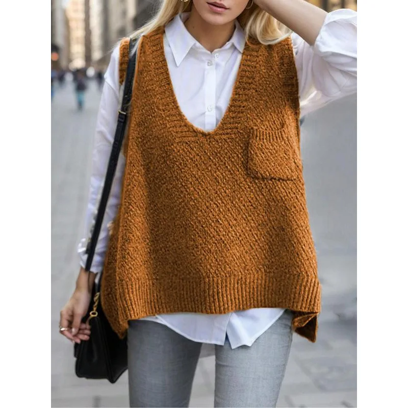 Loose V-Neck Vest Women's Fashion Outerwear Comfortable Fit Sleeveless Top Spring Summer Autumn Seasonal Regular Length
Loose V-Neck Vest Women's Fashion Outerwear Comfortable Fit Sleeveless Top Spring Summer Autumn Seasonal Regular Length