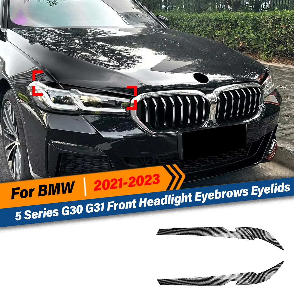 For Bmw 5 Series G30 G31 G38 530i 530d 530e M550i M550d 2021 2022 2023 Front Headlight Evil Eyebrows Eyelids Gloss Black ABS
For Bmw 5 Series G30 G31 G38 530i 530d 530e M550i M550d 2021 2022 2023 Front Headlight Evil Eyebrows Eyelids Gloss Black ABS