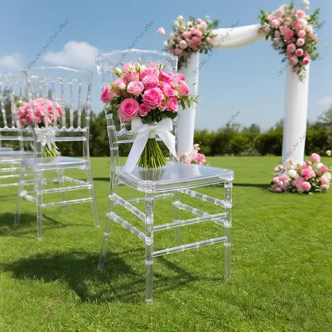 56pcs f30 Simple Acrylic Transparent Crystal Chair Modern Hotel Banquet Hall Wedding Outdoor Event Napoleon Bamboo Chair ivy21