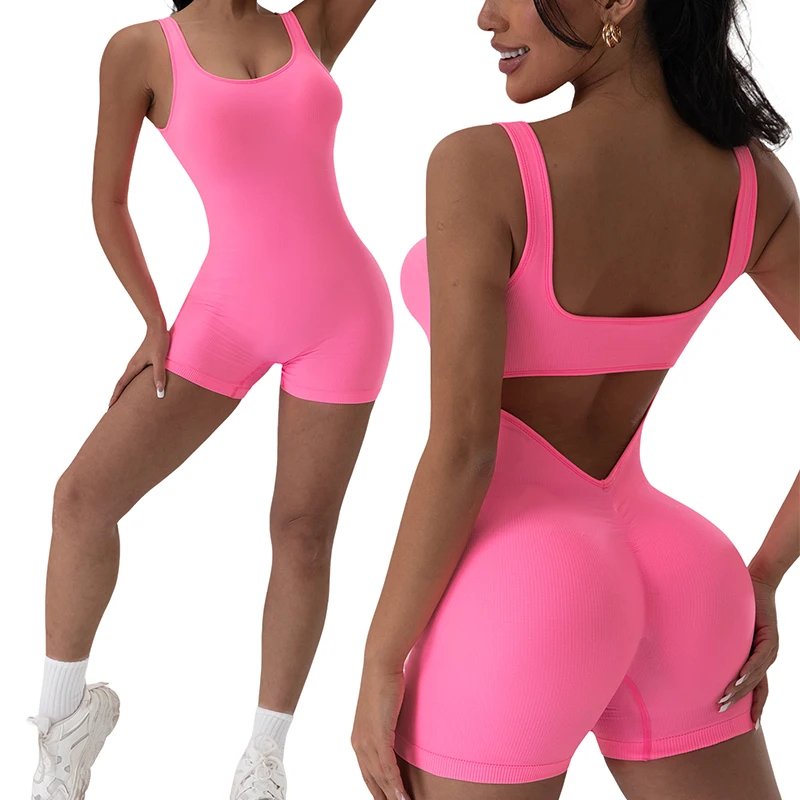 1PCS Backless Yoga Suit U Neck Sleeveless Sports Jumpsuit Solid Colour Threaded Stretch Women Bodysuit Without Bust Pads
1PCS Backless Yoga Suit U Neck Sleeveless Sports Jumpsuit Solid Colour Threaded Stretch Women Bodysuit Without Bust Pads