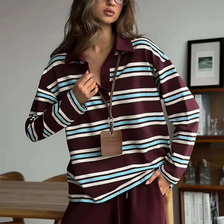 WXOY Women Y2K Striped Polo Collar Long Sleeve Colorblock T Shirt Relaxed Fit Preppy Casual Top for Office Vacation Daily Wear
WXOY Women Y2K Striped Polo Collar Long Sleeve Colorblock T Shirt Relaxed Fit Preppy Casual Top for Office Vacation Daily Wear