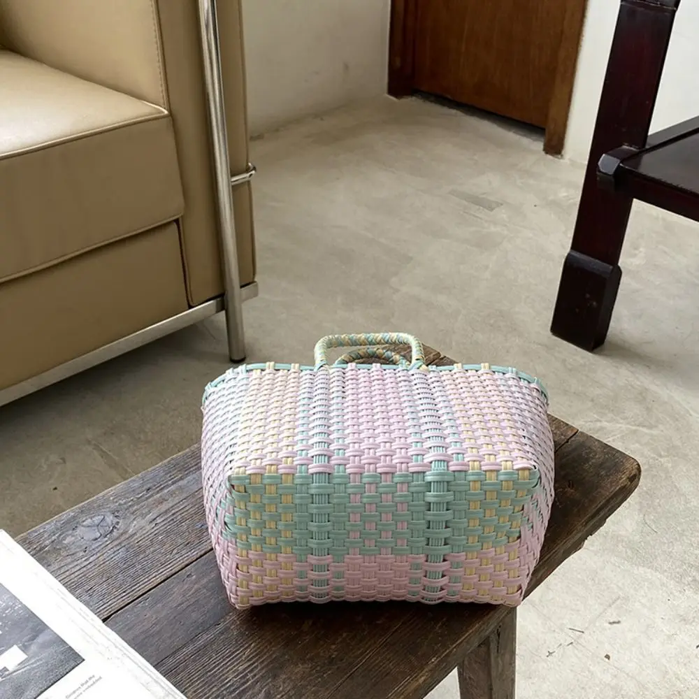 Hollow Out PVC Vegetable Basket Bag Vacation Style Bohemian Style Beach Tote Bag Large Capacity Waterproof Plastic Handbag
Hollow Out PVC Vegetable Basket Bag Vacation Style Bohemian Style Beach Tote Bag Large Capacity Waterproof Plastic Handbag