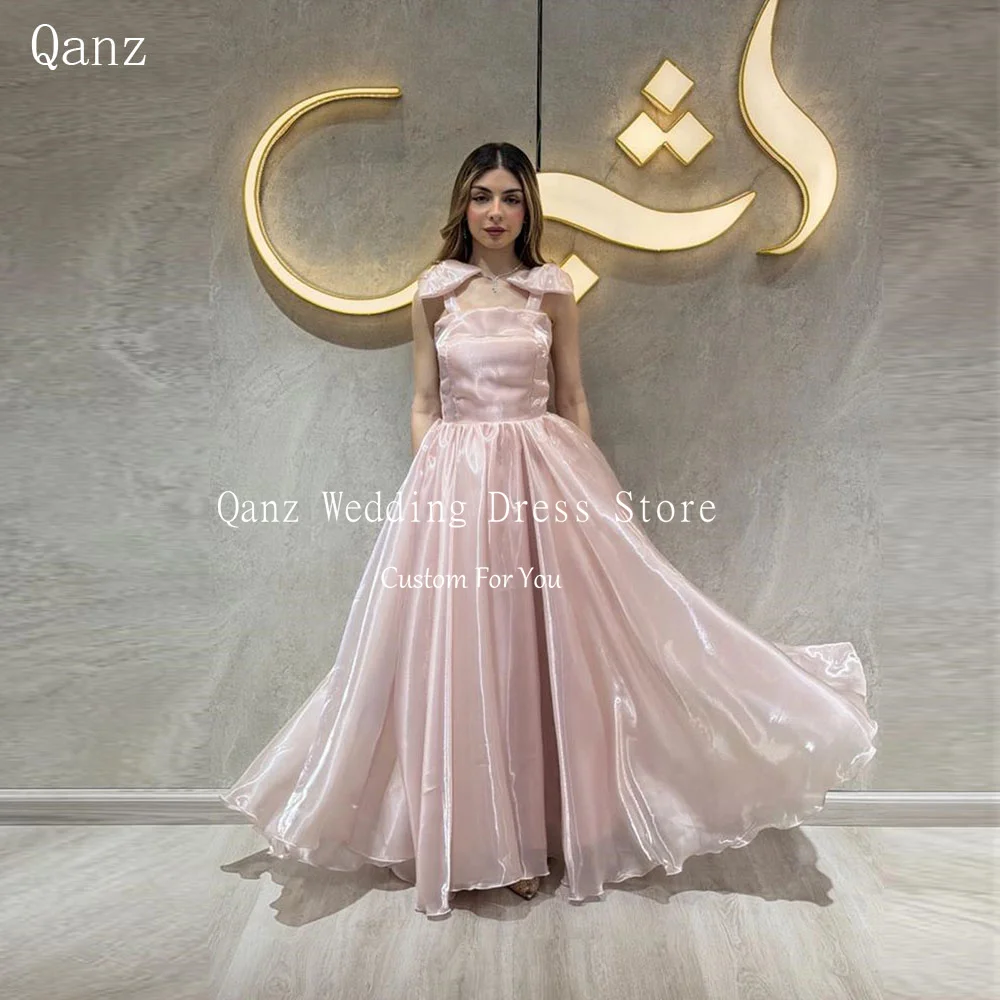 Qanz Elegant Pink Evening Dress Women Glossy Organza Bow Straps شارون سعيد Long A Line Wedding Guest Dresses Customized
Qanz Elegant Pink Evening Dress Women Glossy Organza Bow Straps شارون سعيد Long A Line Wedding Guest Dresses Customized