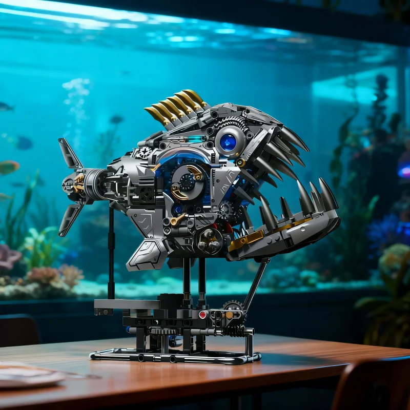 Mechanical Piranha Building Block Set MOC Marine Animal Model Assembly Bricks Boy Educational Toy Birthday Christmas Gift
Mechanical Piranha Building Block Set MOC Marine Animal Model Assembly Bricks Boy Educational Toy Birthday Christmas Gift