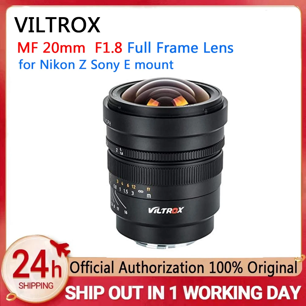 Полнокадровый объектив Viltrox MF 20 мм F1.8 с ручной фокусировкой для широкоугольного объектива с креплением Nikon Z/Sony E
Полнокадровый объектив Viltrox MF 20 мм F1.8 с ручной фокусировкой для широкоугольного объектива с креплением Nikon Z/Sony E