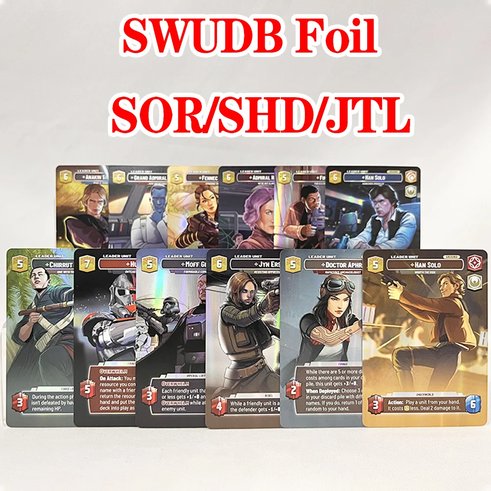 DIY Foil SWUDB Proxy Card,Movie Star Wars Unlimited Game Card , Double Sided Foil Cards LEADER UNIT Attribute Card Toys
DIY Foil SWUDB Proxy Card,Movie Star Wars Unlimited Game Card , Double Sided Foil Cards LEADER UNIT Attribute Card Toys