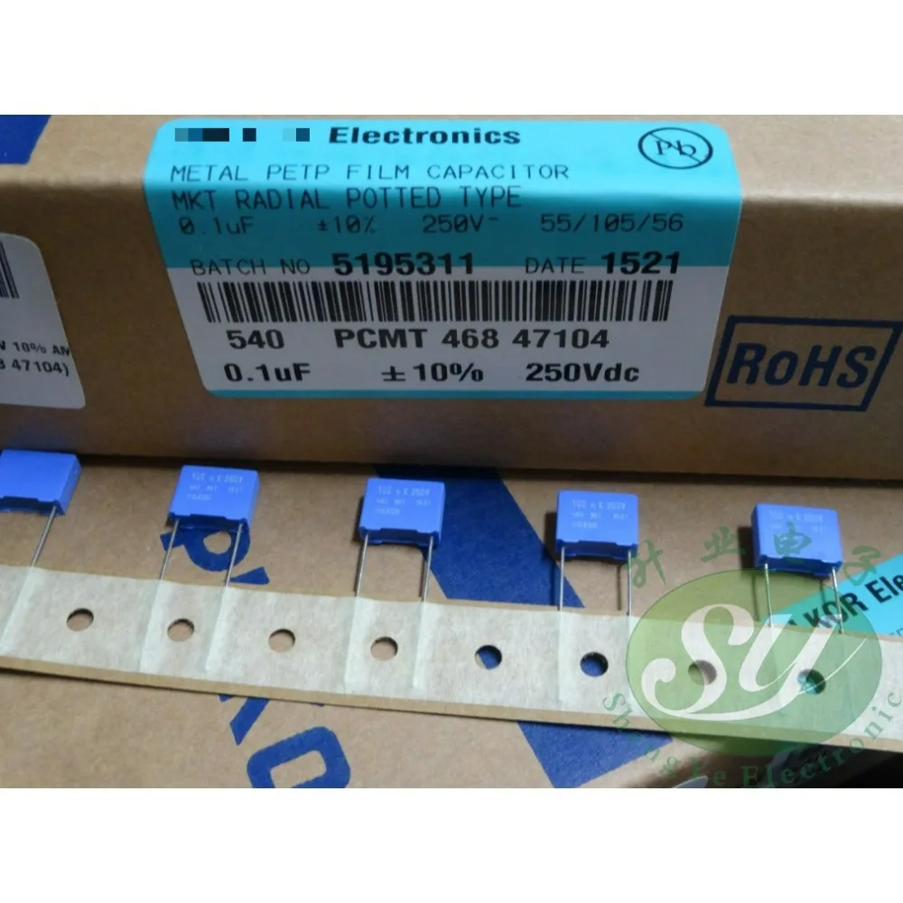 10PCS MKT468 0.1uf/250v 100nf 104 new 10mm film capacitor
10PCS MKT468 0.1uf/250v 100nf 104 new 10mm film capacitor