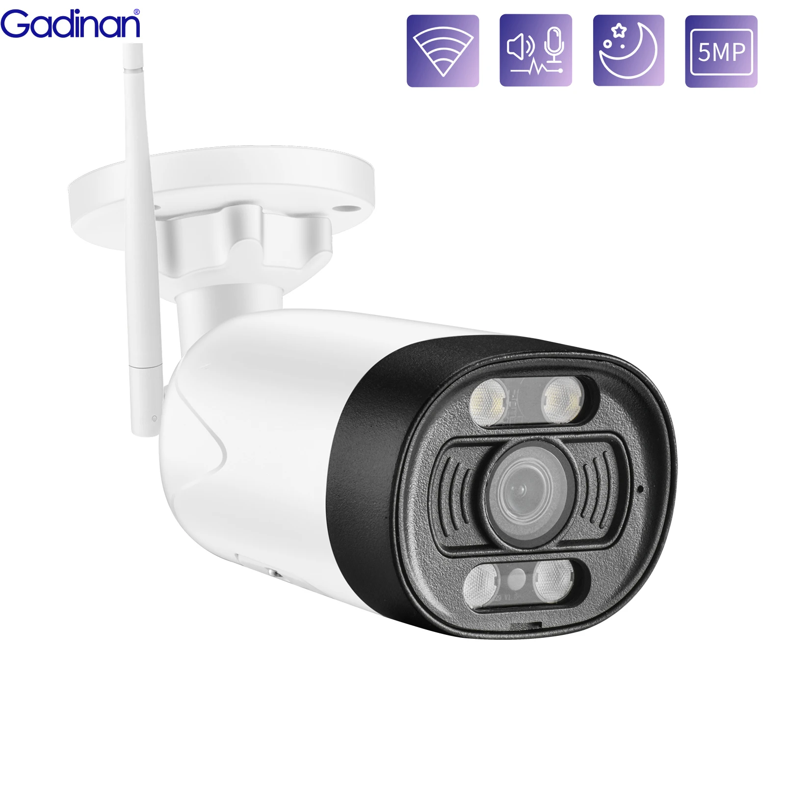 Gadinan Smart Home Wireless Security Camera P2P 5MP HD IP Camera Outdoor Waterproof Wifi Survalance Camera AI Motion Detection
Gadinan Smart Home Wireless Security Camera P2P 5MP HD IP Camera Outdoor Waterproof Wifi Survalance Camera AI Motion Detection
