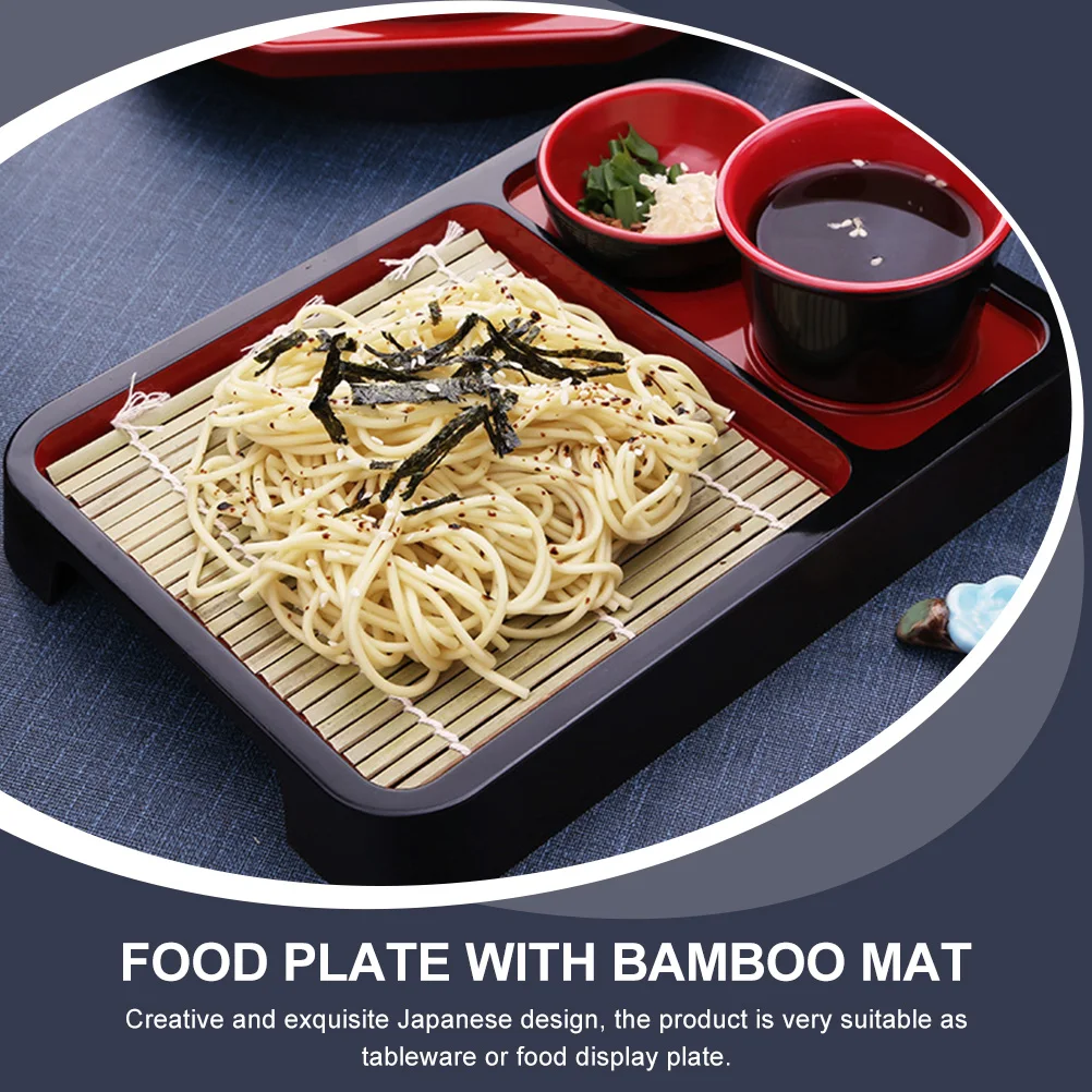 1 set Cold Noodle Udon Dish Plastic Tray Cold Soba Noodles Plate Noodle Tray with Bamboo Mat for Japanese Party Wedding
1 set Cold Noodle Udon Dish Plastic Tray Cold Soba Noodles Plate Noodle Tray with Bamboo Mat for Japanese Party Wedding