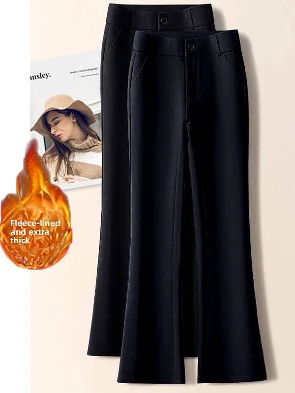 Thickened Fleece Lined Casual Pants Autumn Winter New Style Drapey Suit Pants Slim Flared Formal Pants High Waist Straight Leg
Thickened Fleece Lined Casual Pants Autumn Winter New Style Drapey Suit Pants Slim Flared Formal Pants High Waist Straight Leg