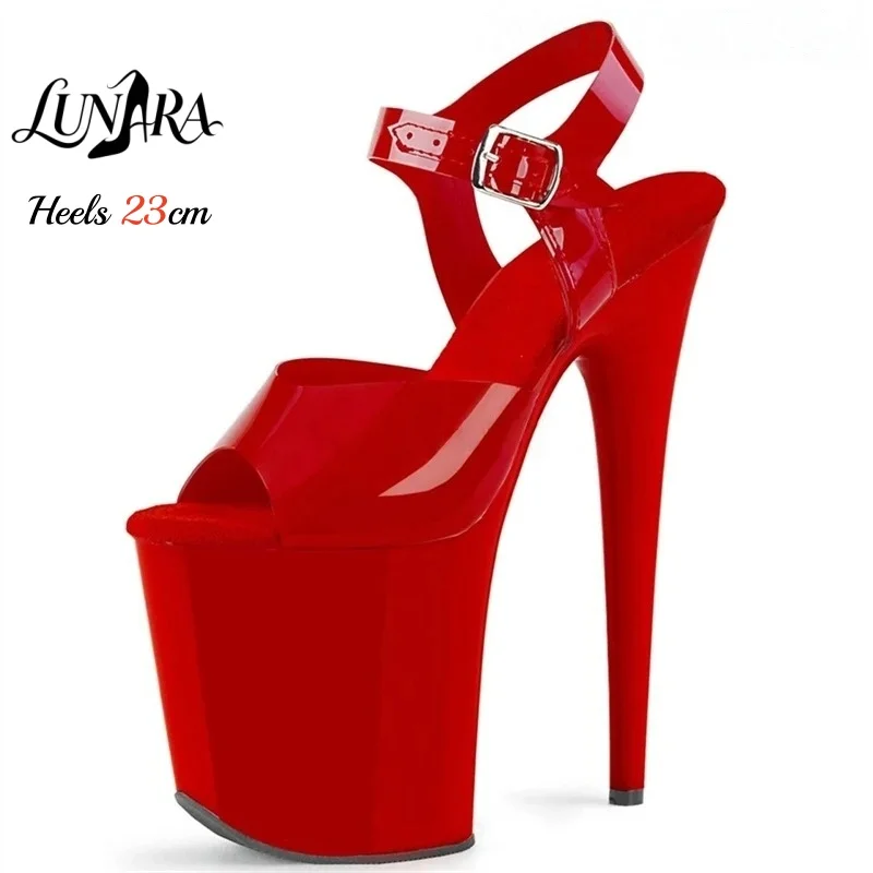 23cm/9Inch Red Patent High Heel Sandals Peep Toe Ankle Strap Buckle Non-slip Sexy Stage Performance Nightclub Ladies Pole Dance
23cm/9Inch Red Patent High Heel Sandals Peep Toe Ankle Strap Buckle Non-slip Sexy Stage Performance Nightclub Ladies Pole Dance